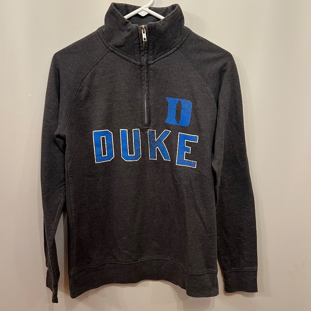 Duke | Blue Devils | Dark Gray Quarter-Zip Pullover Sweater | Women’s Medium